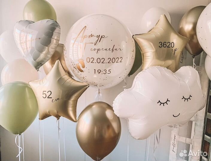 Воздушные шары гелиевые шары на выписку из роддома