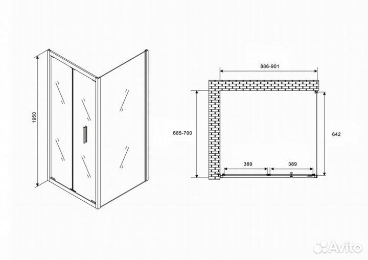Душевой уголок abber Sonnenstrand AG07090-S70 90*7