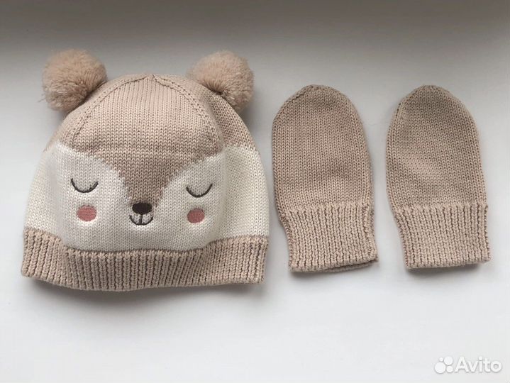 Комплект шапка и варежки HM для малышей