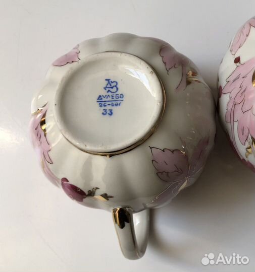 Молочник Дулево малиновые астры 1960