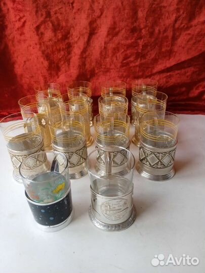 Подстаканник и стакан СССР столовые стаканы жд