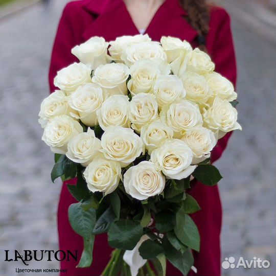 Цветы. Букет Белых Роз Доставка в Иркутске