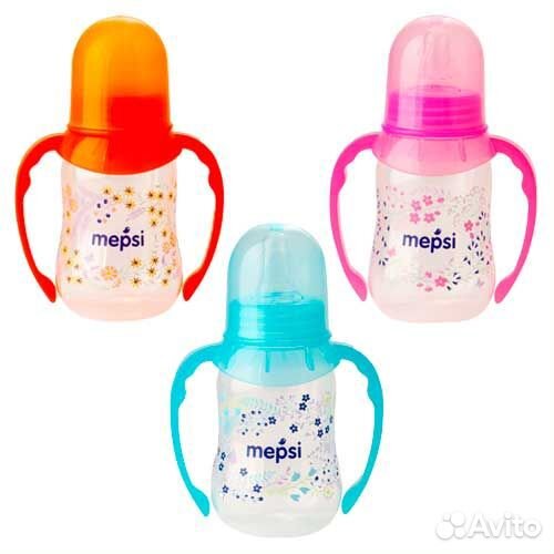 Бутылочка для кормления с ручками 125 мл Mepsi 02