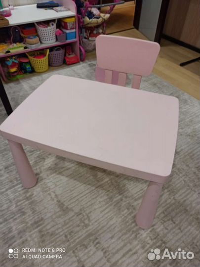Детский стол и стул IKEA маммут