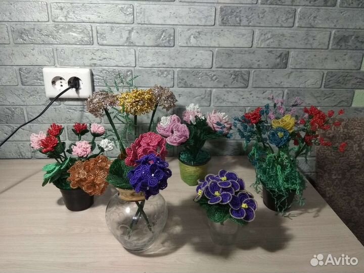 Цветы из бисера