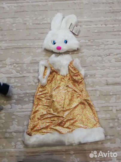Новогодний костюм для девочки зайчик размер 98-104