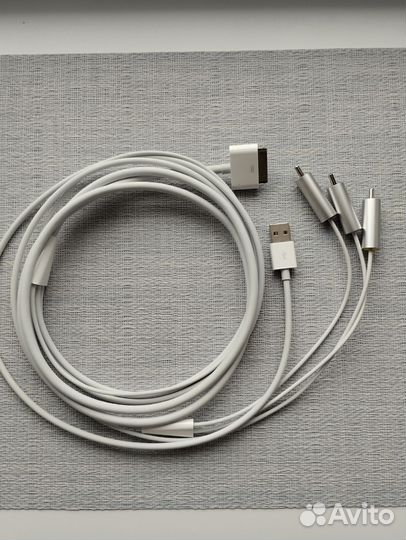 Кабель USB iPhone 2/3/4 + TV/AV