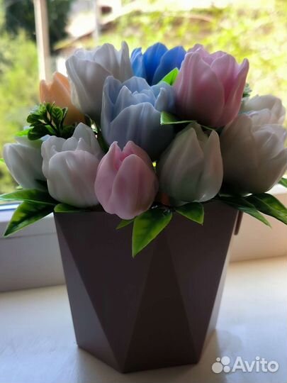 Букет из мыльных цветов