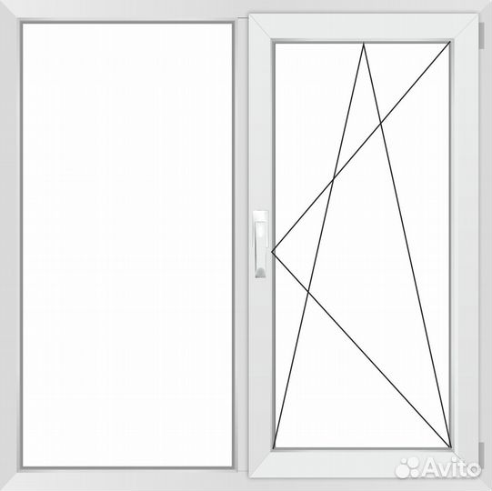 Двустворчатое окно Rehau Grazio правое