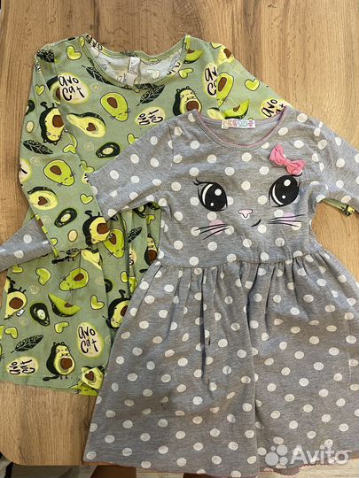 Платье с длинным рукавом для девочки 98-104