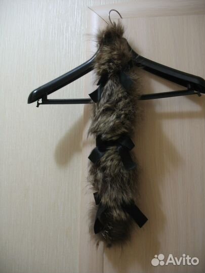 Хвост меховой из ч/б лисы для костюма