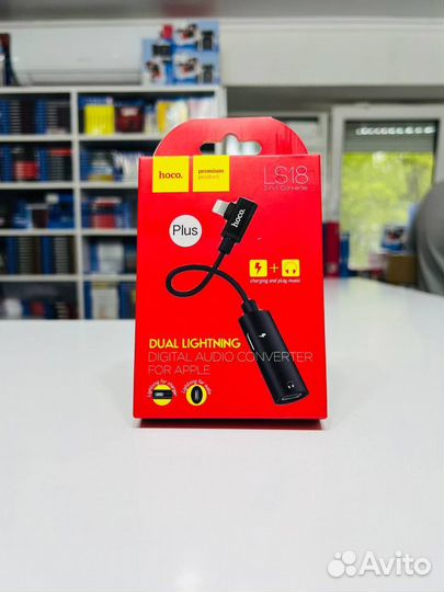 Аудио-переходник hoco lS18 dual lightning