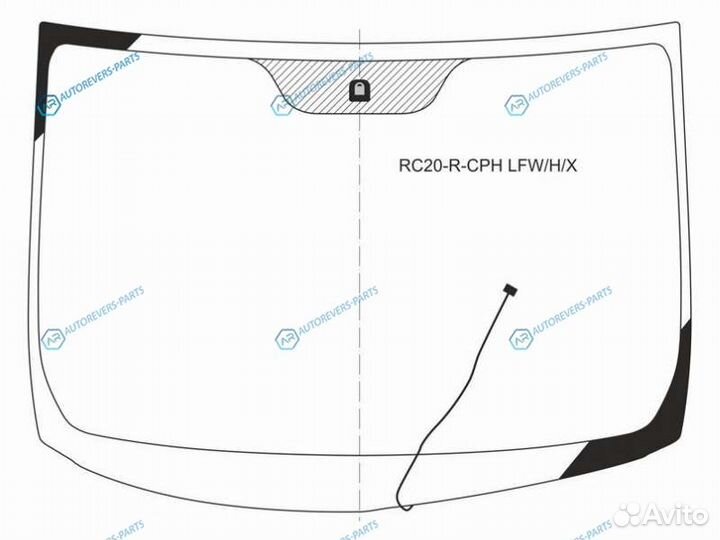 RC20-R-CPH lfwhx Стекло лобовое с обогревом щеток
