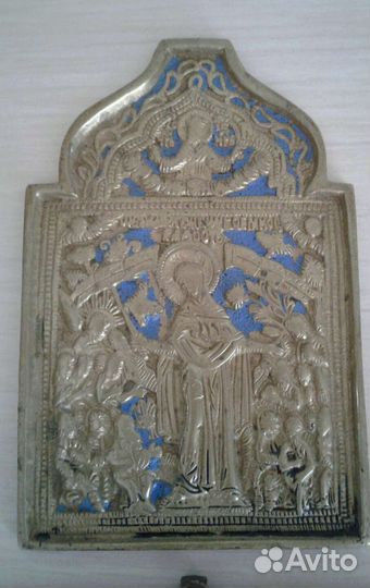 Старинная меднолитая икона