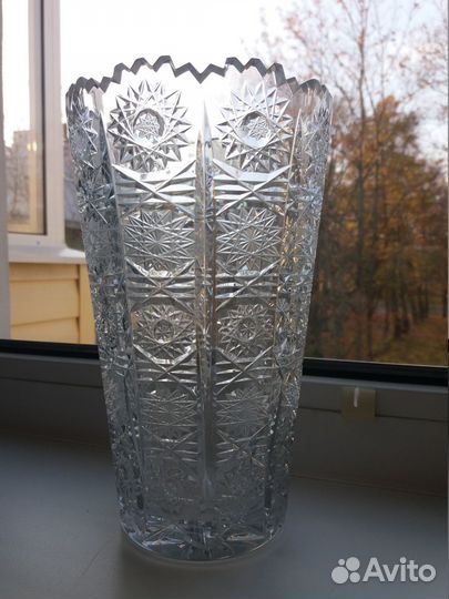 Ваза для цветов хрустальная Богемия