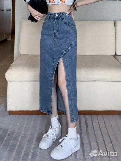 Юбка джинсовая миди