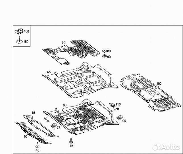 Защита двигателя Mercedes Gle 250D W166 OM651.960