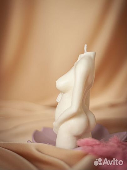 Свеча восковая торс + Подставка