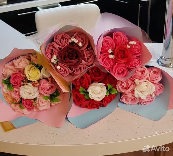 Букеты из мыльных роз