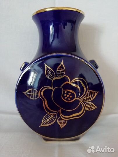Ваза Гжель Золотая роза СССР