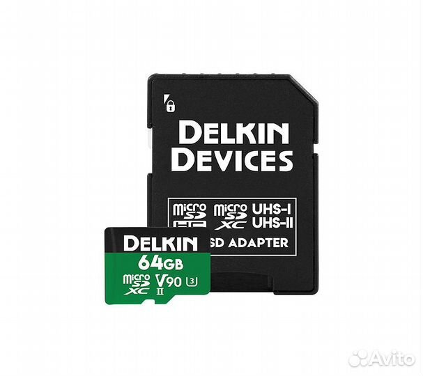 Карта памяти delkin power microSD 2000X UHS-II V90