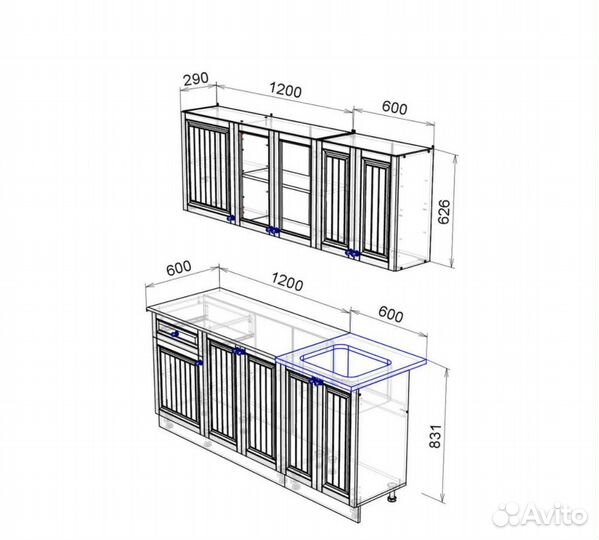 Кухонный гарнитур 1,8 м Новый / Гарантия 1 год