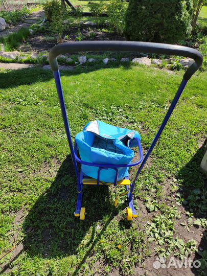 Детские санки с колесами и пологом