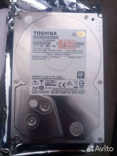 Жесткий диск Toshiba 2тб