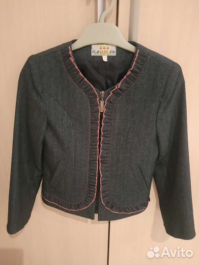 Школьный серый пиджак для девочки