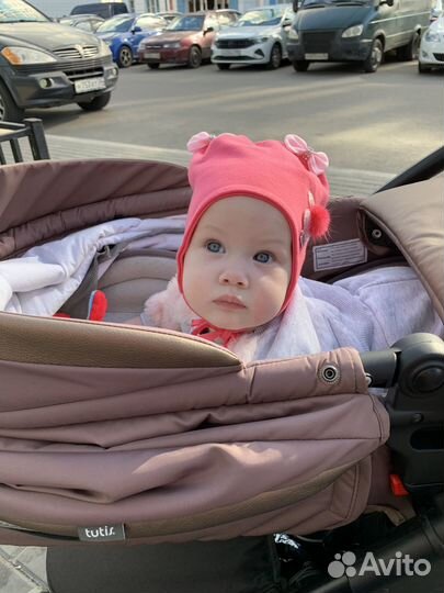 Шапочка для девочки на завязках