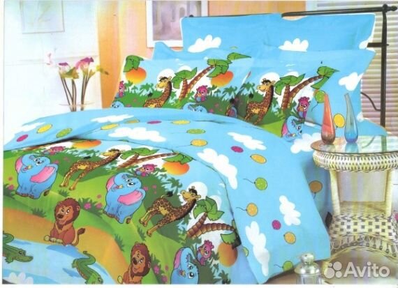 Комплект детского постельного белья с жирафами и л