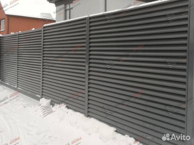 Забор жалюзи металлический