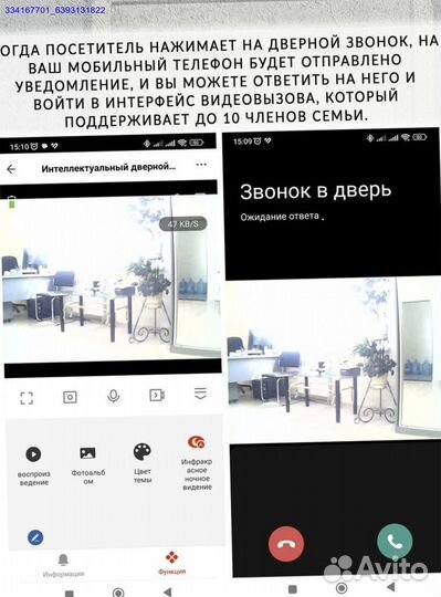 Звонок Беспроводной Дверной С Камерой (Арт.74177)