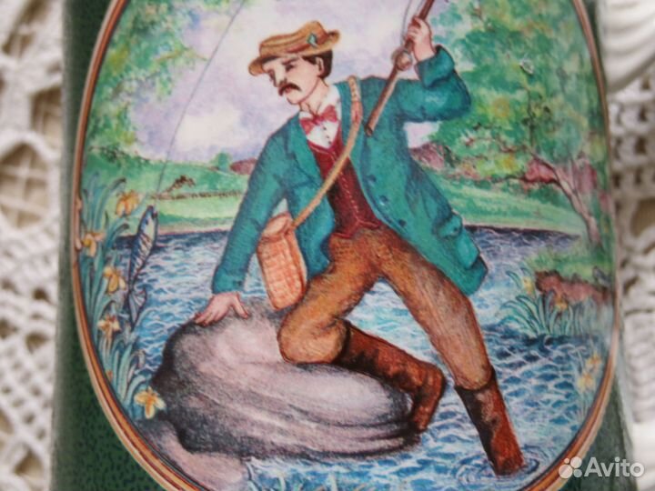 Подарок рыбаку фарфоровая пивная кружка от James S