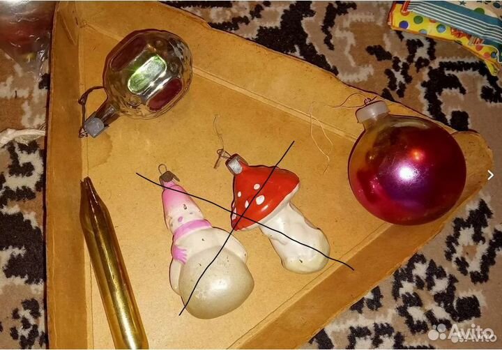 Винтаж советские ёлочные игрушки и Дед Мороз СССР