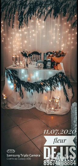 Оформление свадебного зала и юбилея