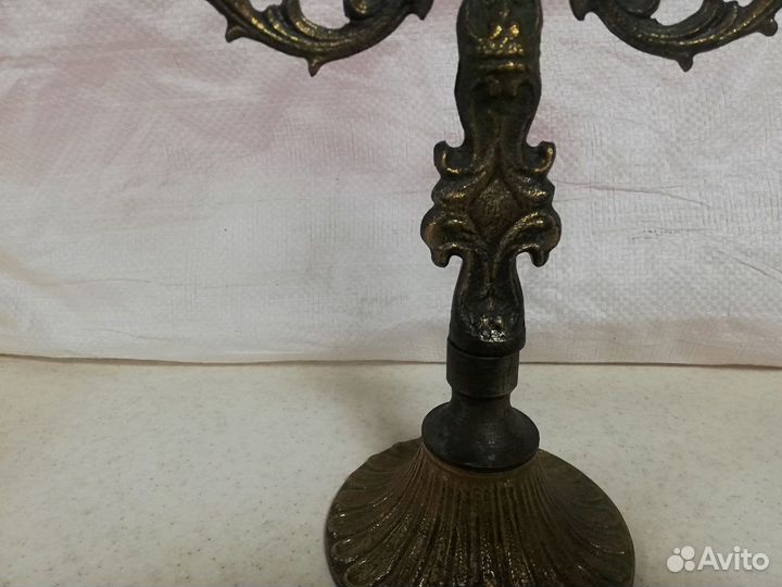 Подсвечник канделябр старинный на 3 свечи
