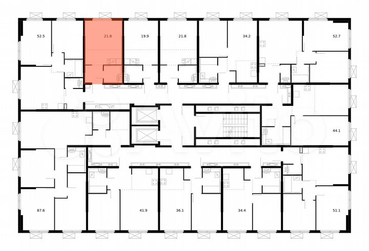 Квартира-студия, 21,8 м², 9/17 эт.