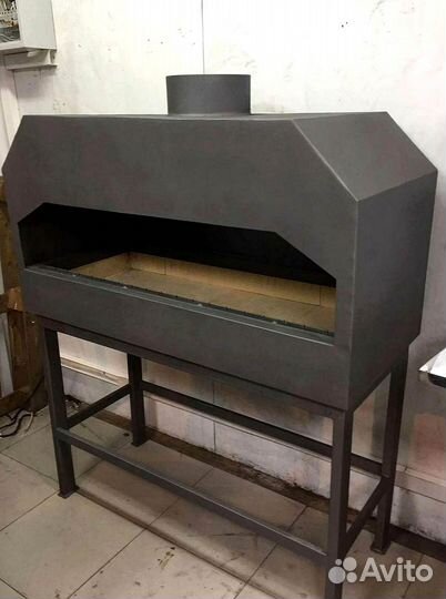 Мангал для кафе с вытяжкой и зонтом