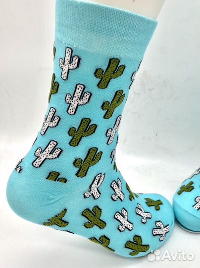 Носки мужские - / Голубой Кактус