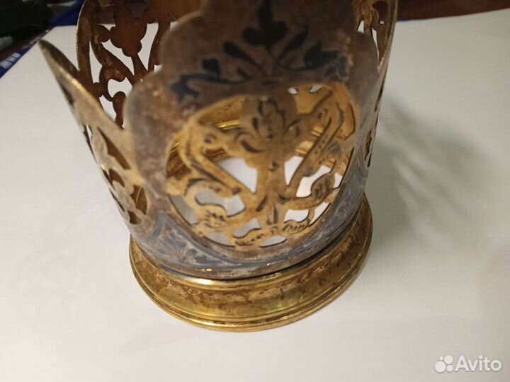 Подстаканник серебро с позолотой
