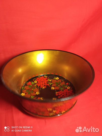 Деревянный салатник. Хохлома