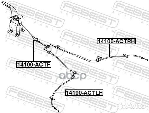 Трос ручного тормоза 14100-actf Febest
