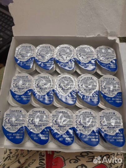 Линзы контактные однодневные alcon -1, r 8.7