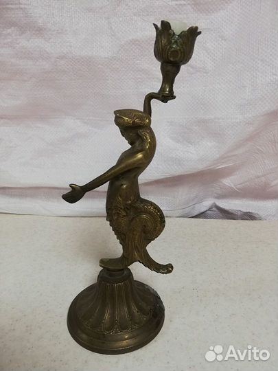 Подсвечник старинный из бронзы 