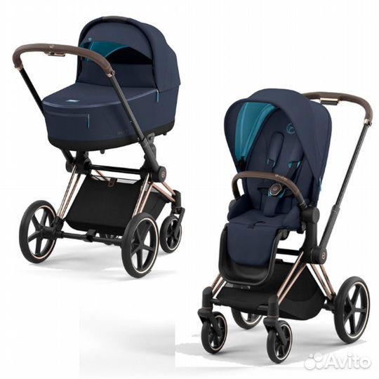 Новая коляска 2в1 Cybex Priam IV Nautical Blue