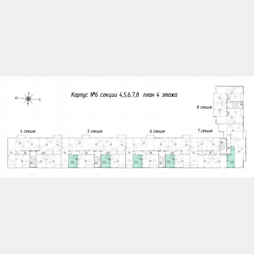 1-к. квартира, 23,5 м², 4/4 эт.