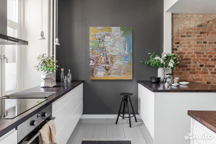 Большая картина маслом на холсте абстракция