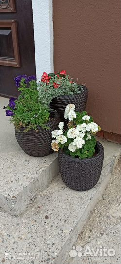 Кашпо для цветов из ротанга