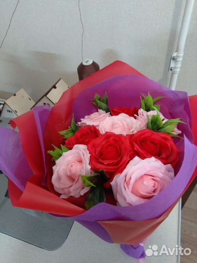 Букет из мыльных роз